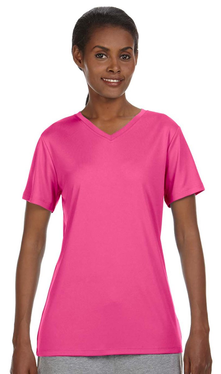 HanesWomen's Cool Dri Performance V-Neck T-Shirt, Moisture-Wicking Short Sleeve Tee, 40+ UPF Protection, 1 Or 5 Pack