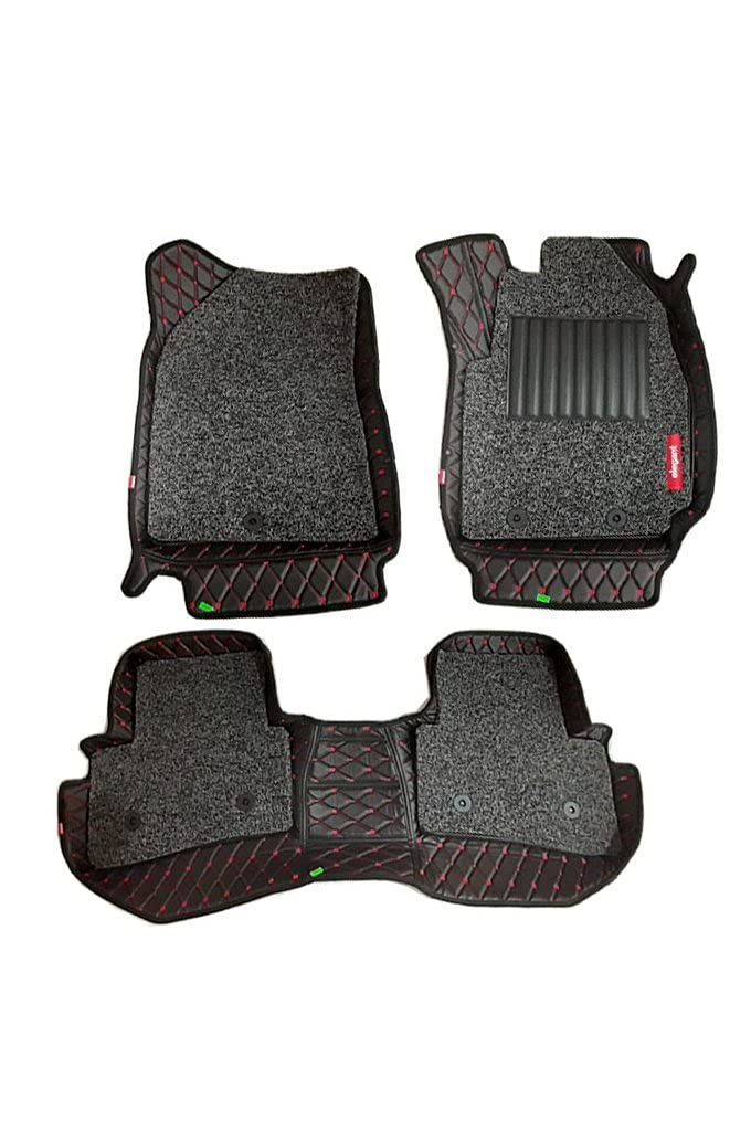 Elegant Sport Black and Red 7D Custom Fit Car Mat Compatible with Honda Elevate