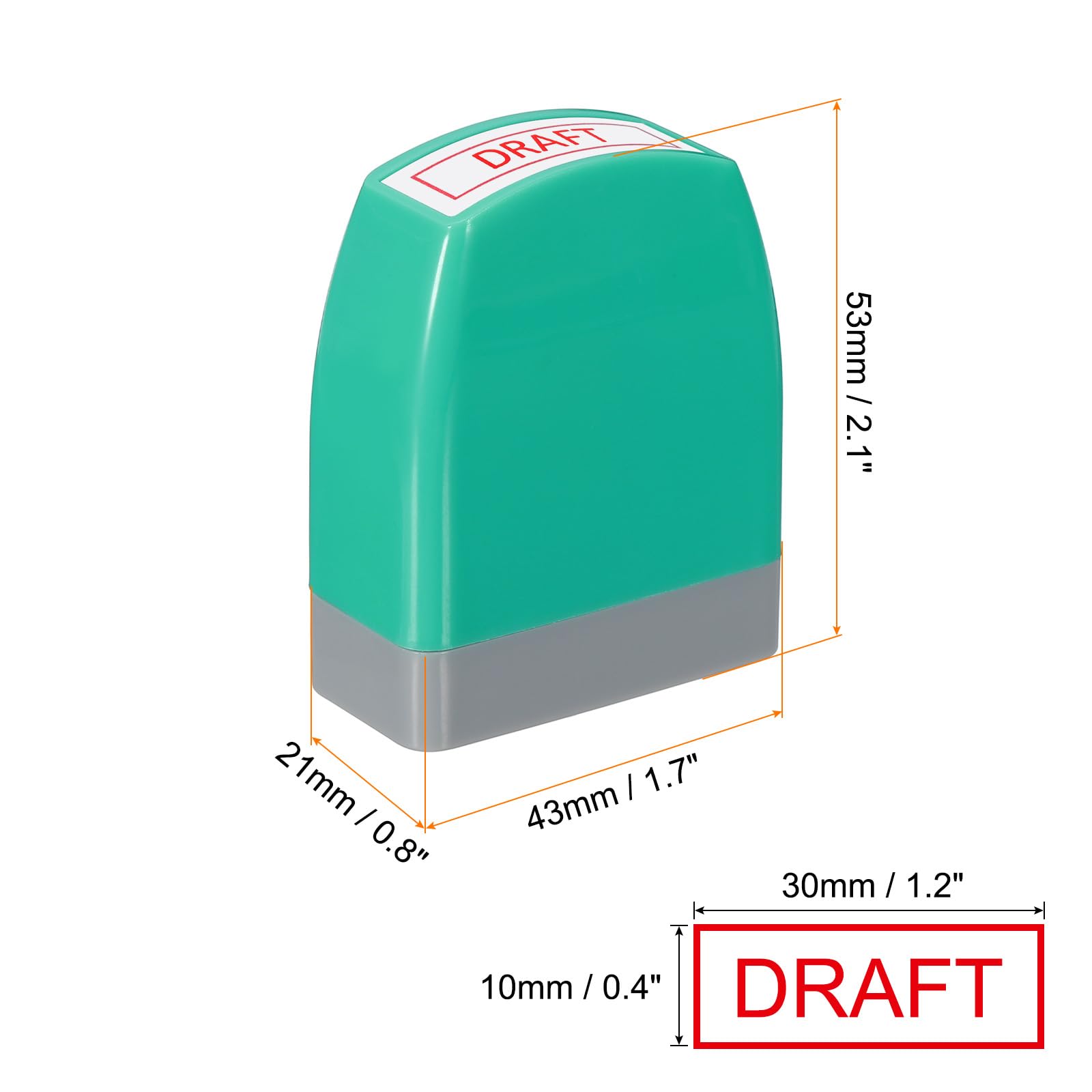 PATIKIL Draft Notice Stamp Self Inking, Red Ink Refillable Office Business Stamp Pre Inked Stamper, Green - Image 2