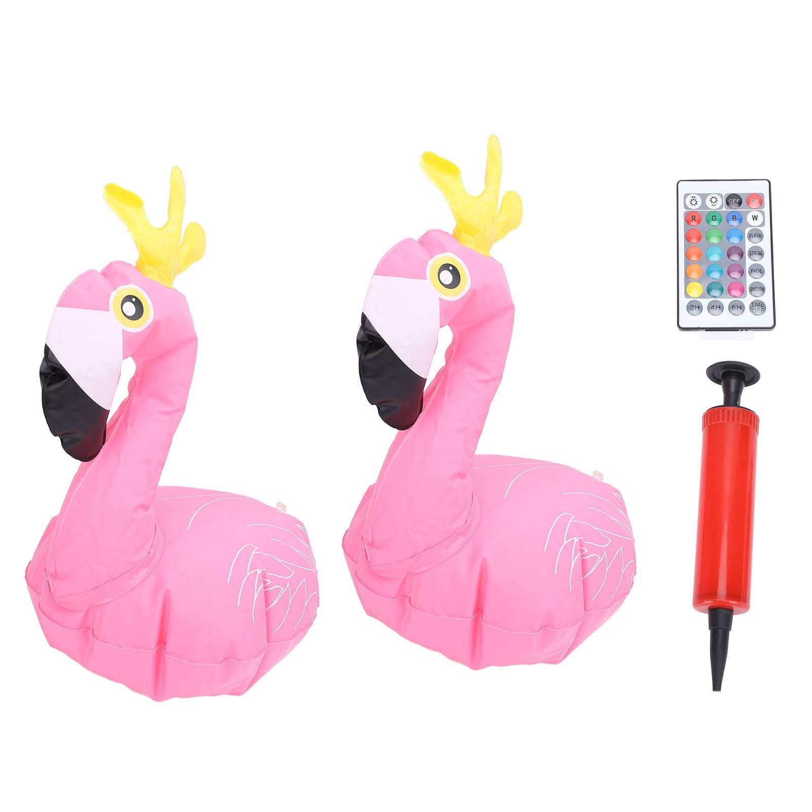 Lumières Solaires Colorées de Piscine de Flamant Rose, Lumières Flottantes de Conception de Couronne pour L'éclairage Nocturne, 2 Pièces