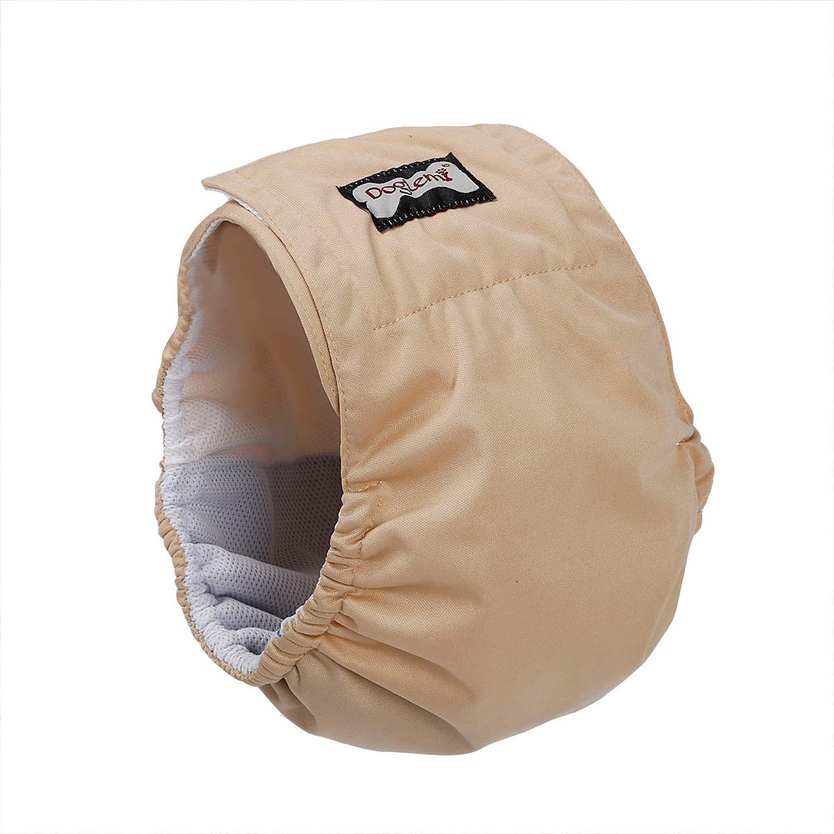 BePetMia Pañales Lavables para Perros Machos, Pañales Reutilizables para Perros en Celo, Pañales Sanitarios, Altamente Absorbentes y Ecológicos (Beige, L: 44-58cm)