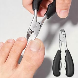 Ingrown Toenail Clippers for Humans, Professional Diagonal Pliers with Sharp Head & Ergonomic Handle, Functional Heavy Duty Nipper for Pain Relief & Care (Black)