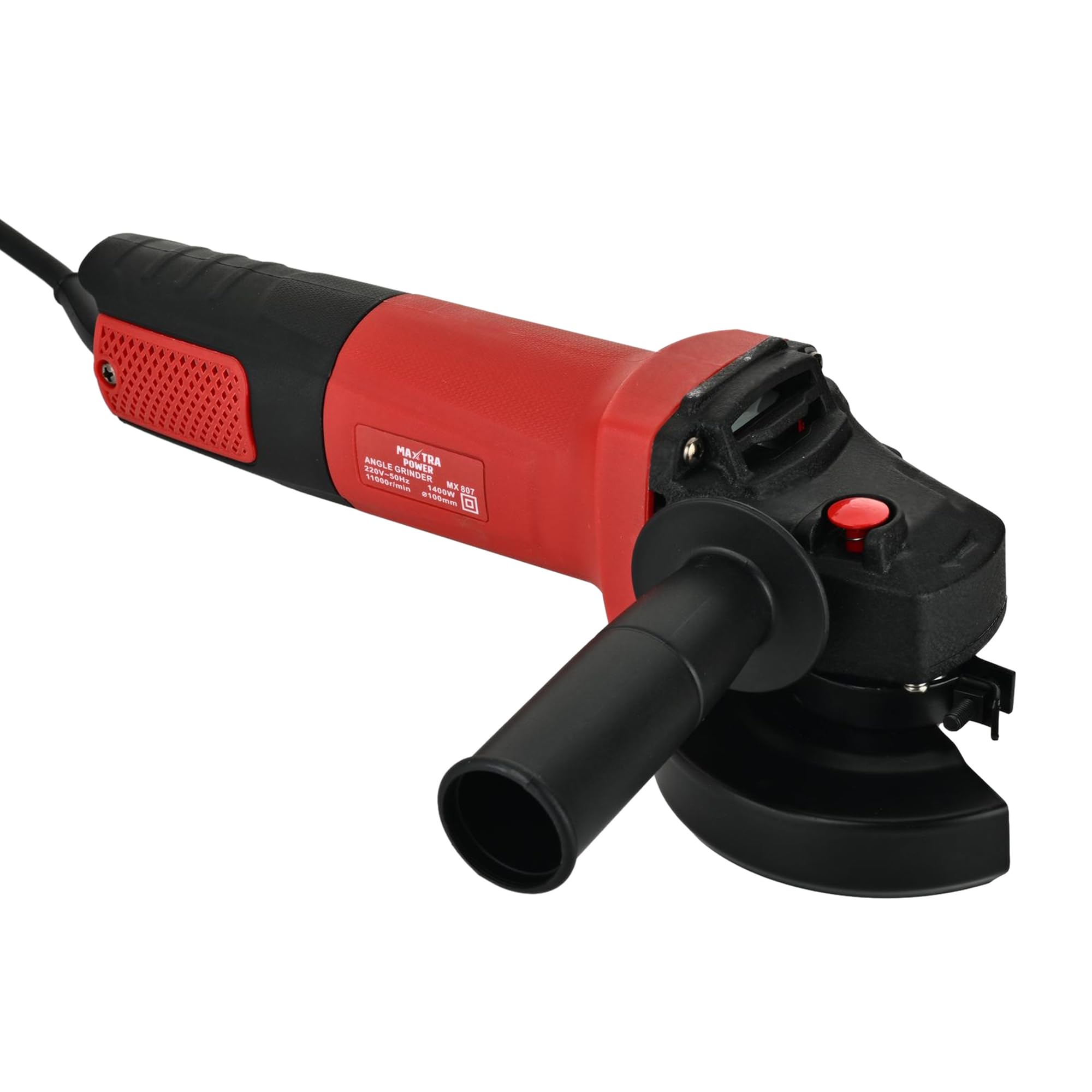 HYCO LABEL MAXTRA Angle Grinder MX-807, 1400W Heavy Duty, Copper Armature, Disc Dia 100mm, 11000 RPM with Grinding Wheel and Guard, German Technology Taiwan Made 4