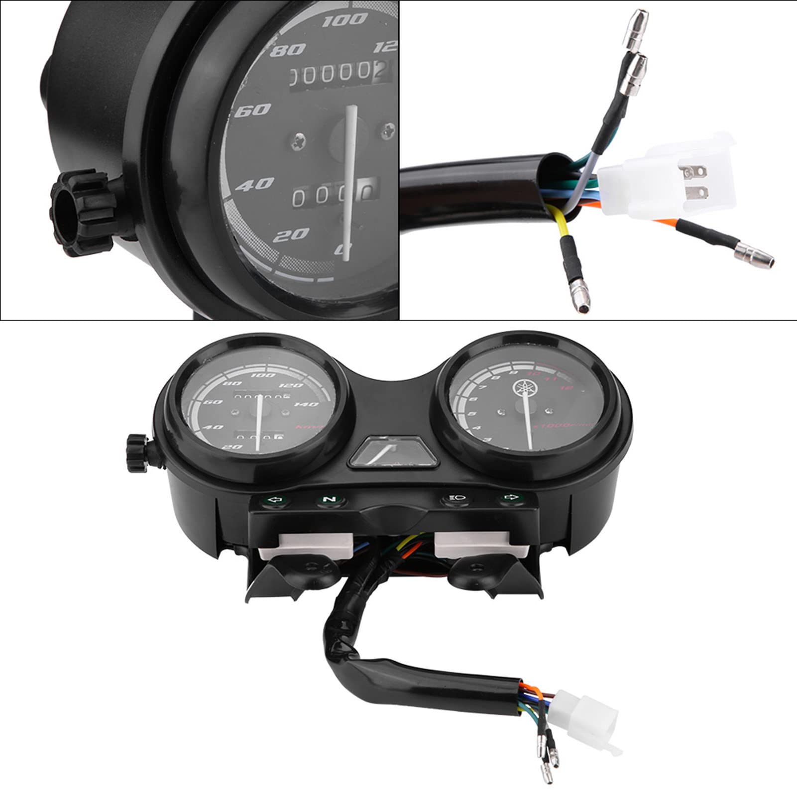 Velocímetro de motocicleta, DC 12V Moto Moto 12000RPM LCD Cuentakilómetros Velocímetro para YBR 125