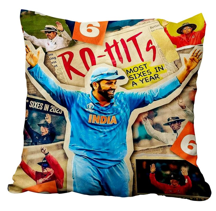 Printwala Rohit Sharma 12X12 Pillow - A Must-Have for Every Cricket Enthusiast-image-44