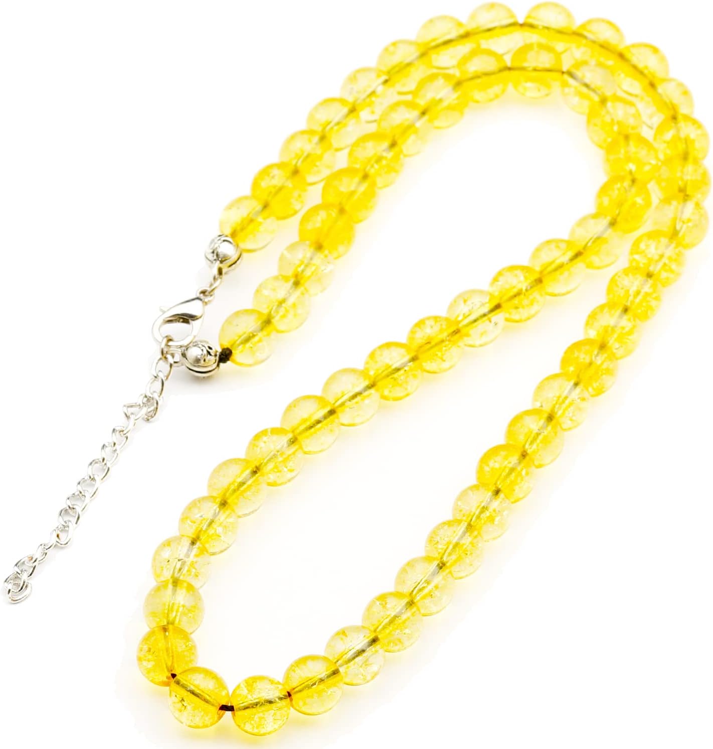 Natural Gemstone Beaded Choker Necklace | 8mm Handmade Adjustable Jewelry for Men & Women | Chakra Balancing Crystal Necklace | Spiritual Gift | Macrame Cord with Extender