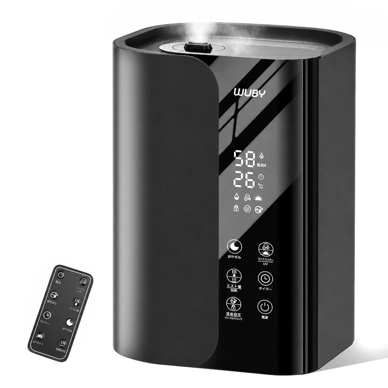 加湿器 大容量 6L ハイブリッド式 加熱式 超音波式 5重除菌 100℃高温除菌 UVライト 6段階加湿量 上から注水