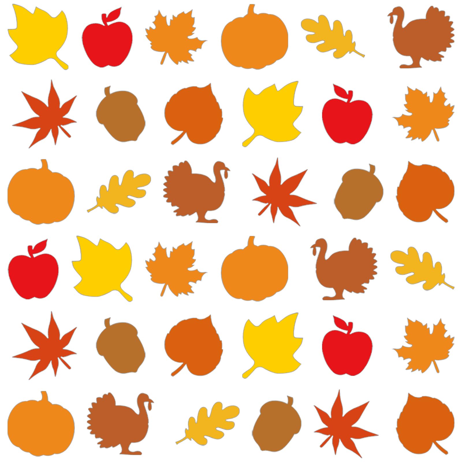 Snapklik.com : 108 Pcs Fall Leaf Pumpkin Cutouts Thanksgiving Paper ...