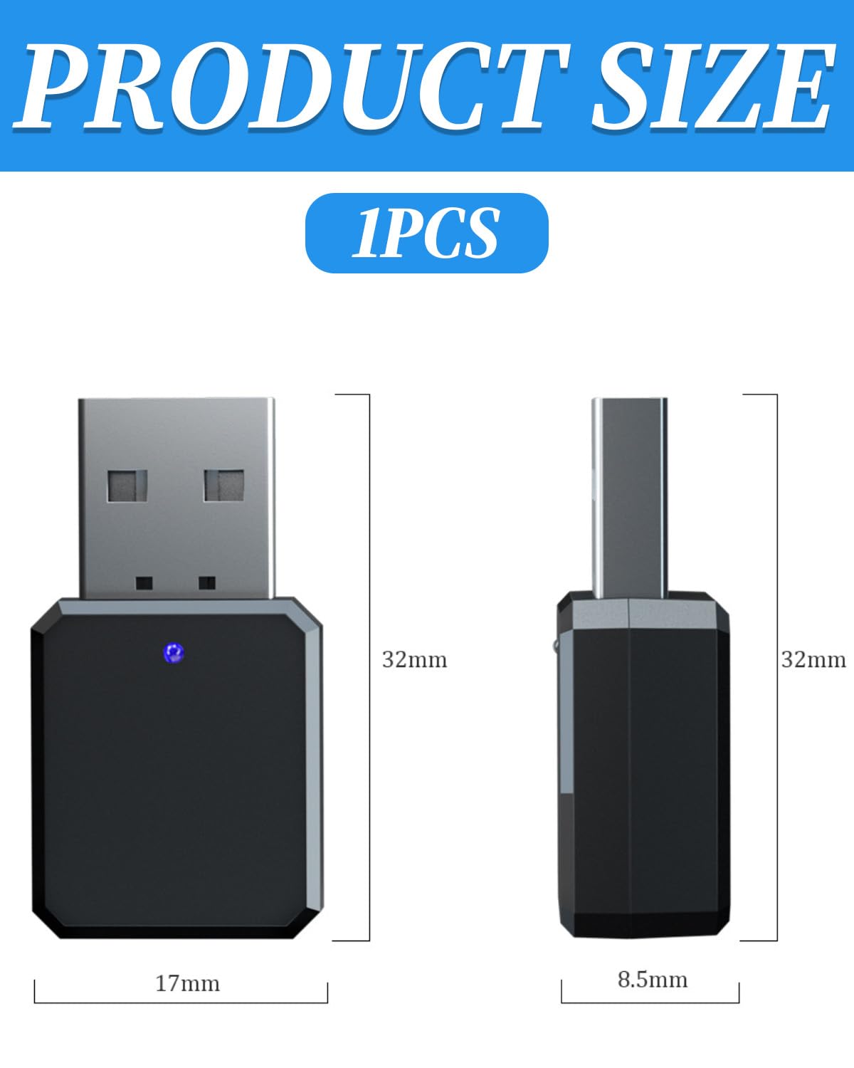 Nuovo ricevitore Bluetooth USB per auto 2025 5.1 con AUX da 3,5 mm, interfaccia USB Plug and Play, microfono integrato, doppia connessione per auto/PC/TV/altoparlanti cablati