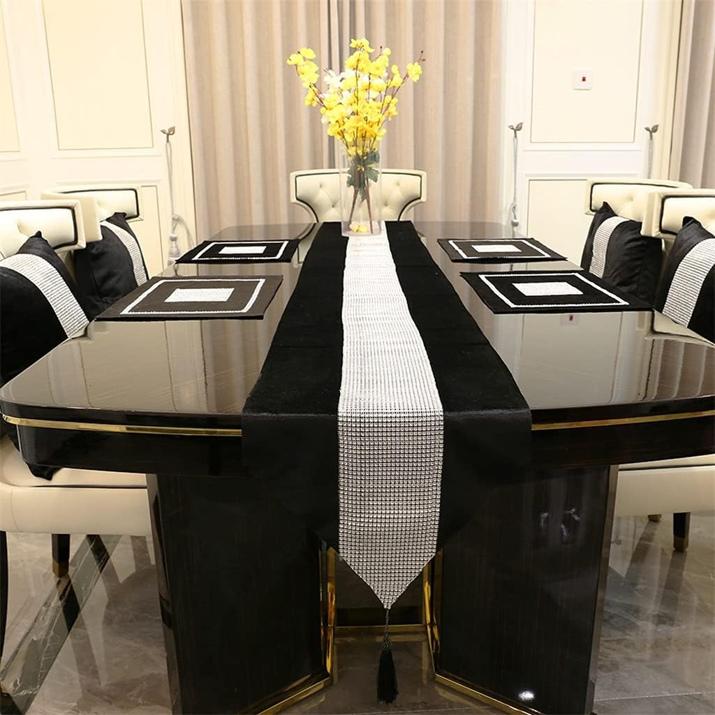 JSEIAJB Color Diamond Table and Chair Table and Chair Wedding Party Decoration Home Table(D,32x210cm)