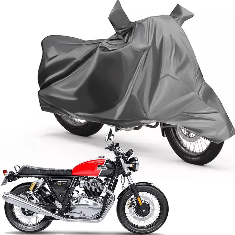 ATORAY Waterproof Dustproof UV Protection with Double Mirror Pocket Bike Body Cover for Royal Enfield Interceptor 650 - Grey (B09XMN1QP1) Amazon Price History, Amazon Price Tracker
