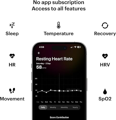 Miniatura 4 de ULTRAHUMAN Ring AIR - Sin suscripción a la aplicación, anillo inteligente, tamaño primero con kit de tamaño, rastreador de sueño, recuperación de