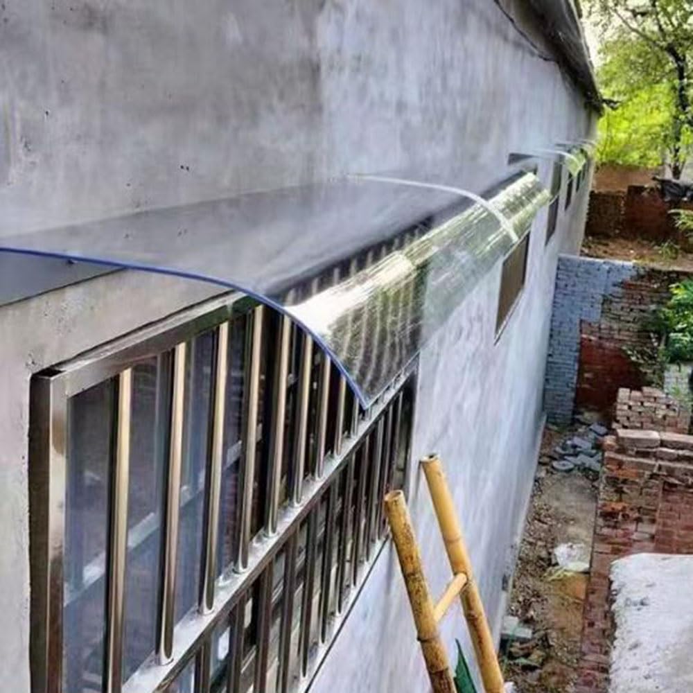 Zadaszenie na drzwi zewnętrzne o grubości 3,5 mm z poliwęglanu, ochrona przed deszczem, pokrowiec wejściowy, odporny na warunki atmosferyczne, do domu i firmy
