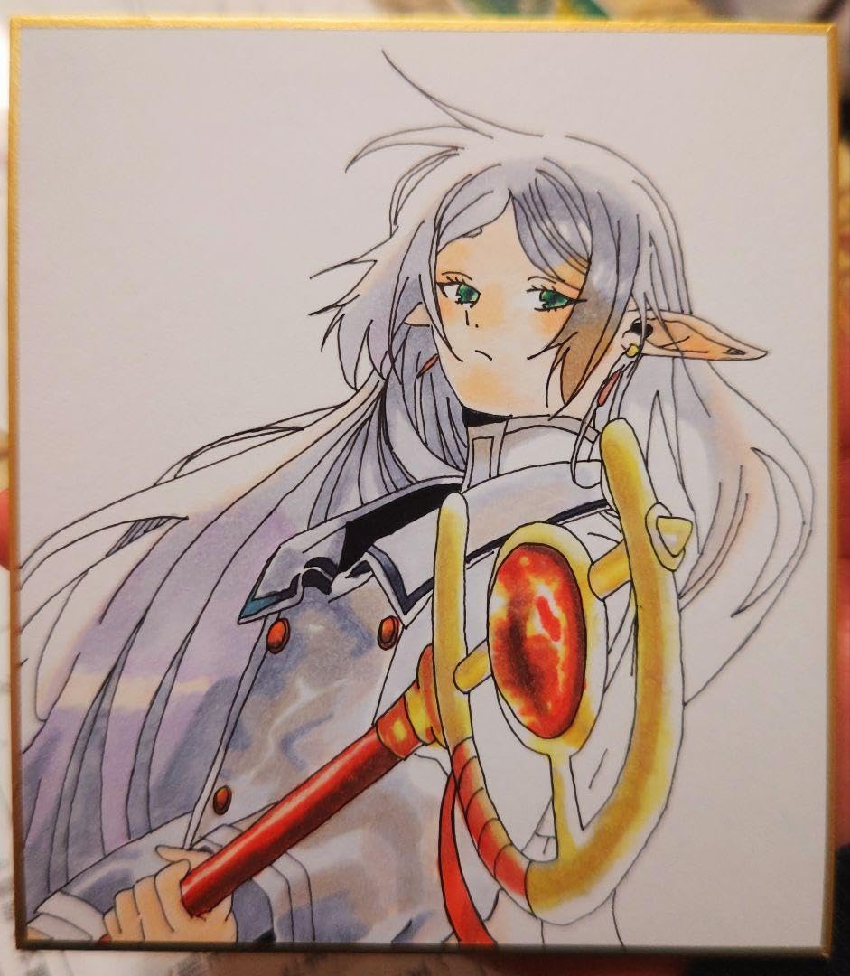 Amazon.co.jp: フリーレン 色紙 手描き 葬送のフリーレン 水彩 漫画
