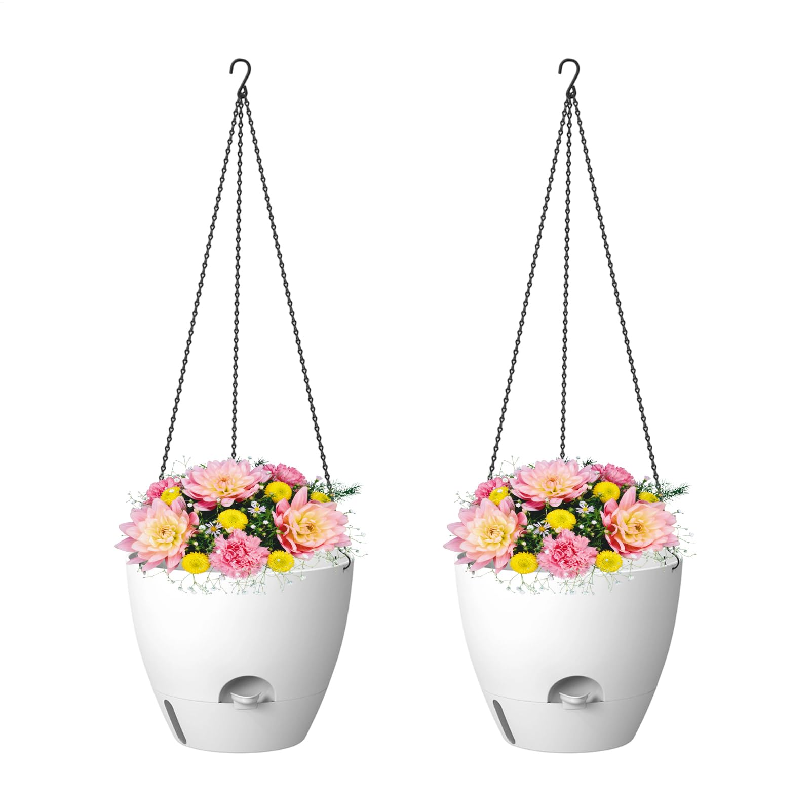 Vase Auto-irrigant,Pot Auto-irrigant avec réservoir intégré, 2 Pots à Fleurs pour Jardin | pour Balcon Jardin Porche fenêtre Cour Patio Salon Cuisine intérieur et