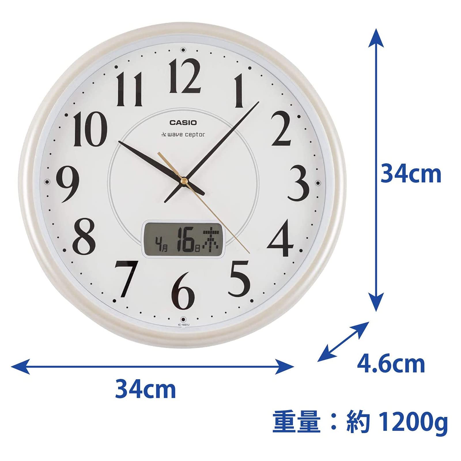 Amazon.co.jp: CASIO(カシオ) 掛け時計 壁掛け時計 電波時計 ホワイト