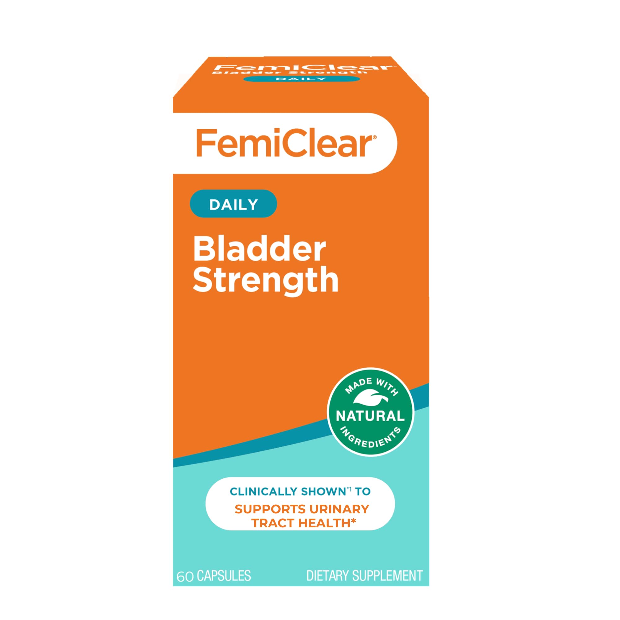 FemiClear Bladder Strength Supplement | Bladder Control & Wellness | 60 Capsules, 30 Day Supply | Made with Natural Ingredients | for Women & Men