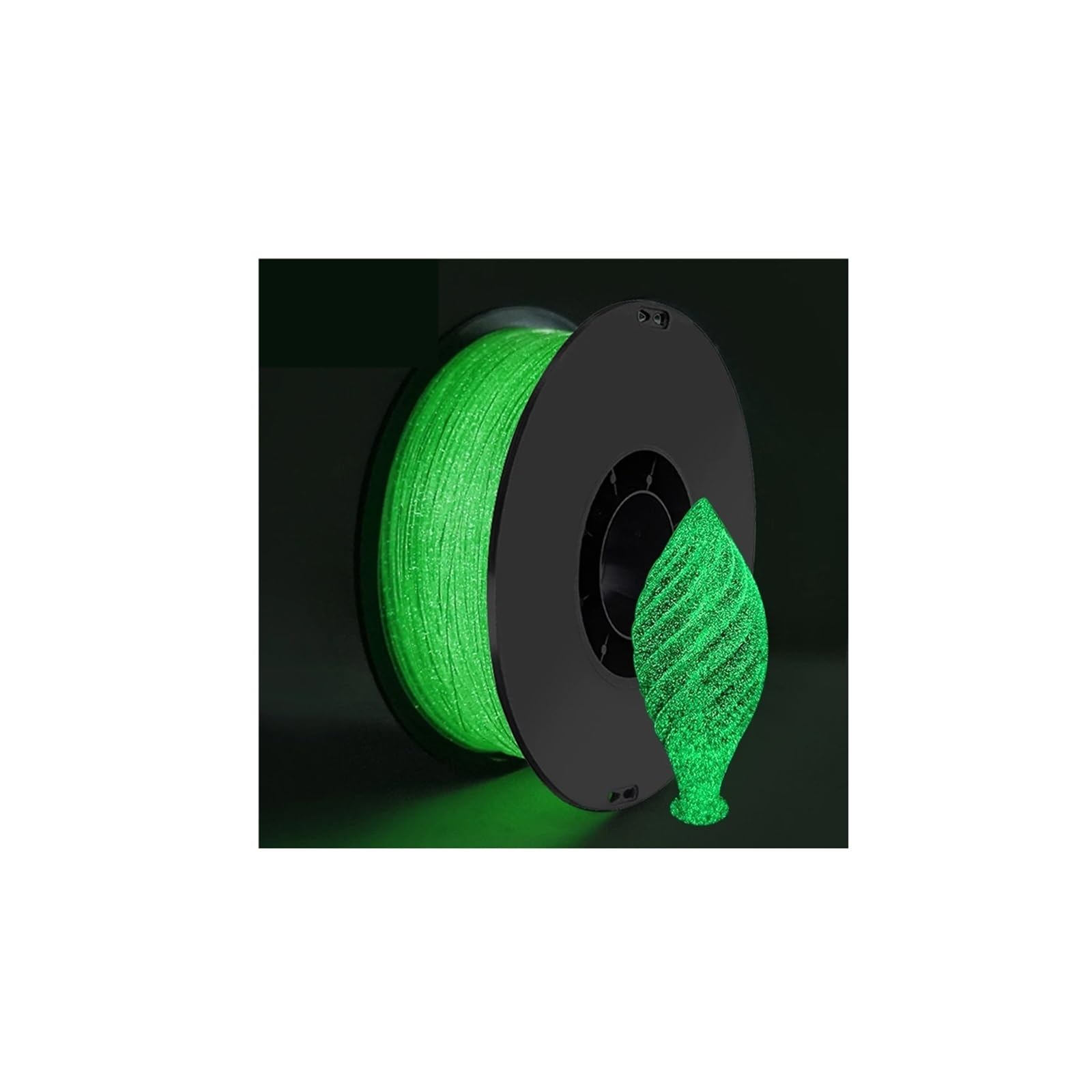 Filamento PLA for impresora 3D, 250 g / 500 g, que brilla en la oscuridad, 1,75 mm, for sublimación, color verde arcoíris luciérnaga.(Firefly green 500g)