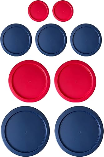 Tapas de plástico de repuesto para Pyrex (2) 7202-PC 1 taza roja (3) 7200-PC 2 azul (2) 7201-PC 4 rojo (2) 7402-PC 67 azul redondo