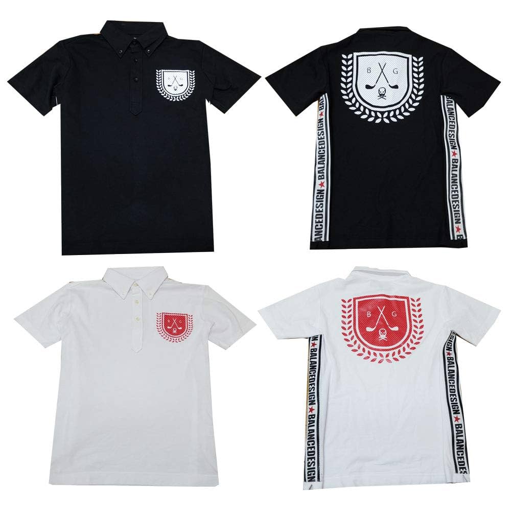 BALANCEDESIGN バランスデザイン ラインストーン ロゴ ポロシャツ BALANCEDESIGN バランスデザイン ラインストーン ロゴ
