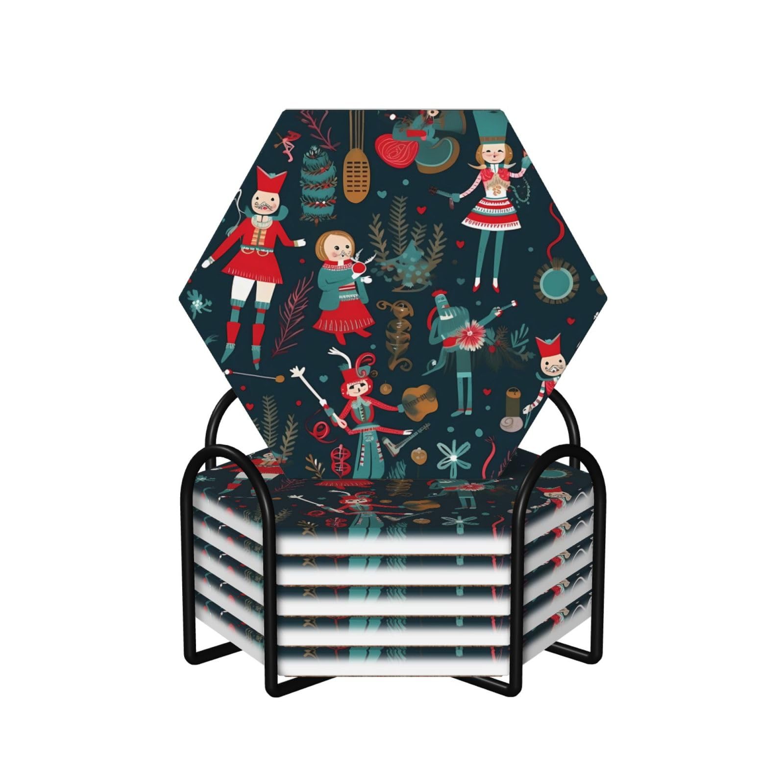 Dessous de verre Casse-noisette de Noël en céramique liège, cadeau idéal femme