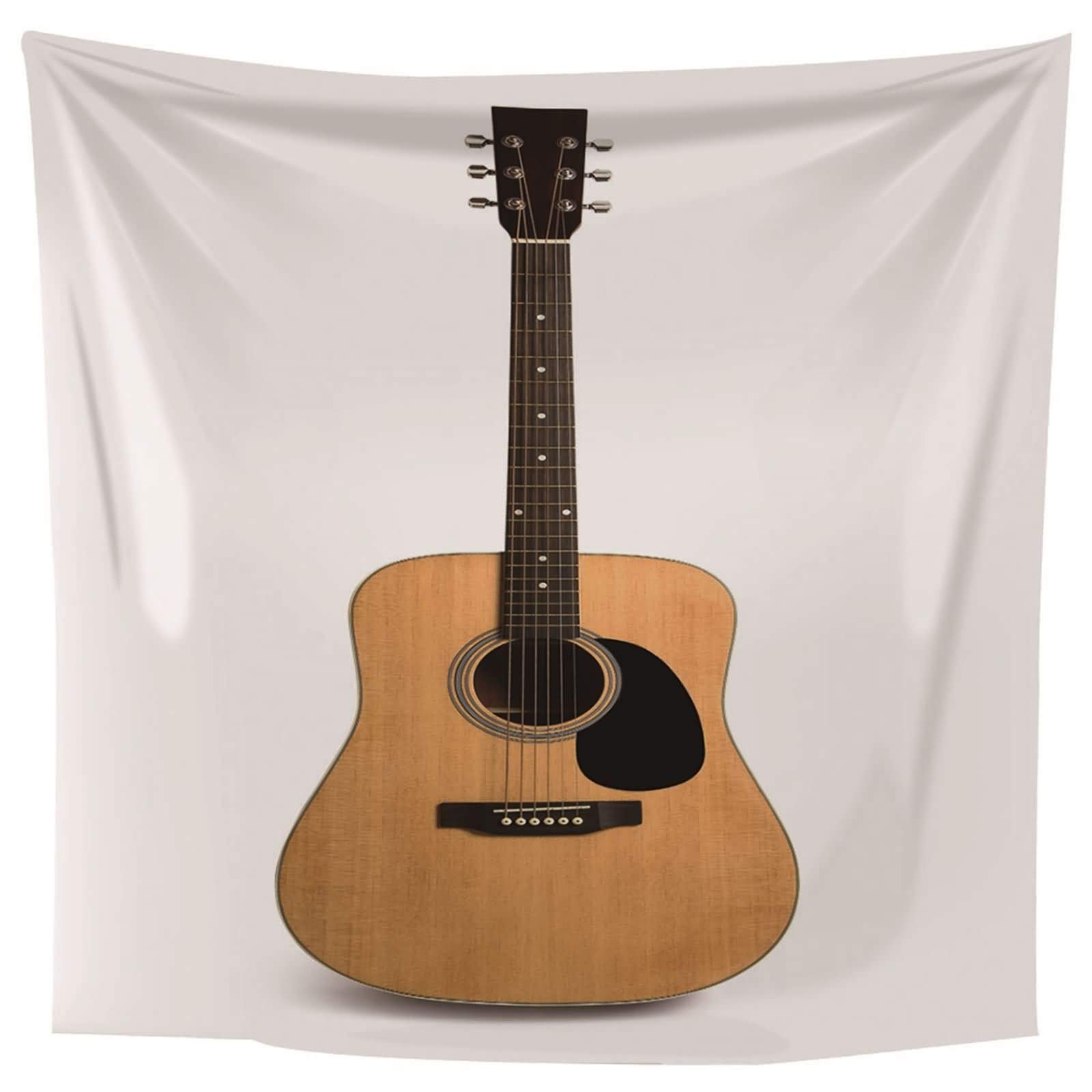 Tapisserie murale guitare pour habiller un grand mur vide blanc de salon