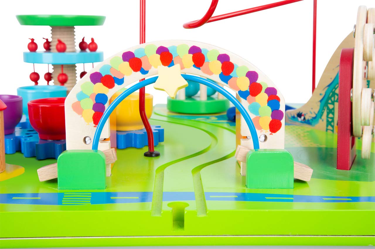small foot 11434 Spieltisch Freizeitpark 3 in 1, Spiel-und Motorikspaß aus Holz, multifunktional, ab 1 Jahr Toys