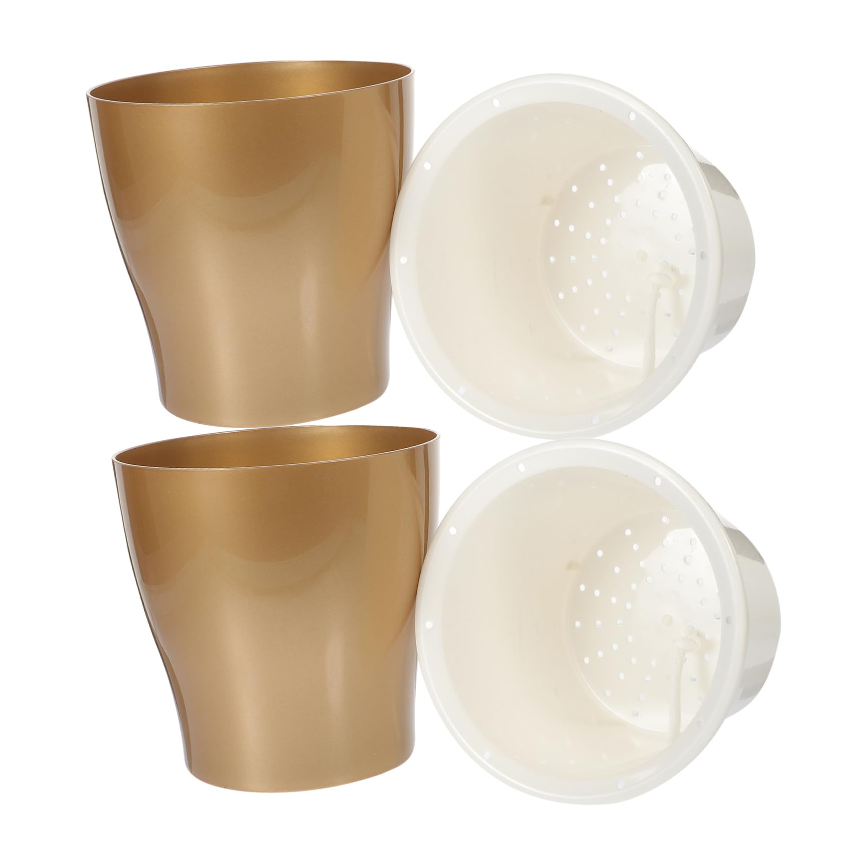 2pezzi Vaso Autoirrigante Plastica Portavaso Creativo Per Piante Con Di Riserva Design Chic Per Giardinaggio Casa Argento