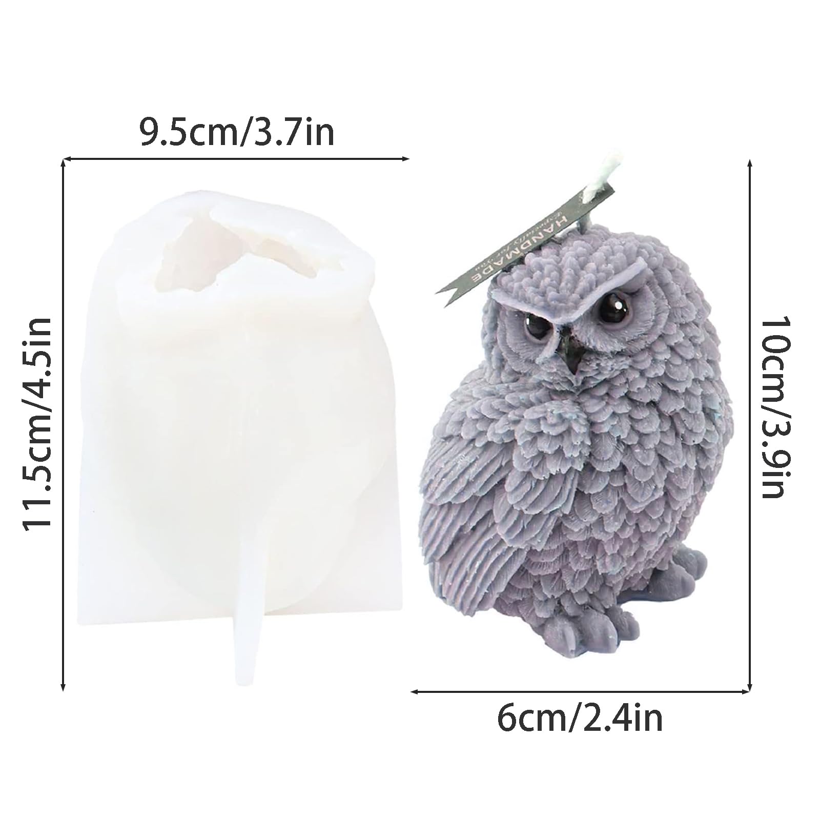 MINFEIDMS Stampo In Silicone A Forma Di Gufi Per Torte E Cioccolato: 10,3x7 Cm, Alimentare, Resistente Al Calore (-40°C A 230°C) - 3