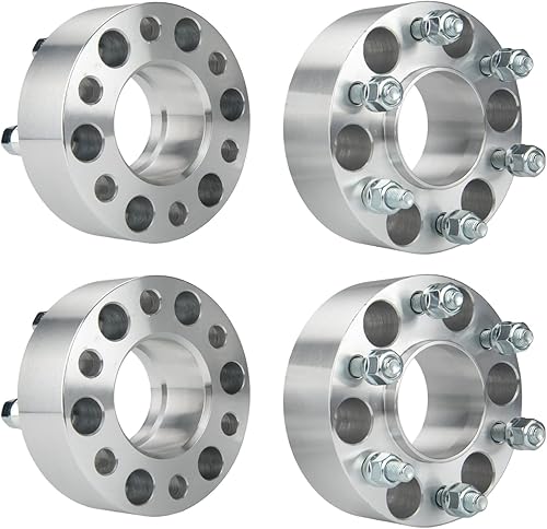 Miniatura 3 de Espaciadores de rueda de 6 x 5, adaptadores de rueda de 2 pulgadas con cubo centrado, orificios centrales de 3.075 in M12x1.5 adaptadores de pernos