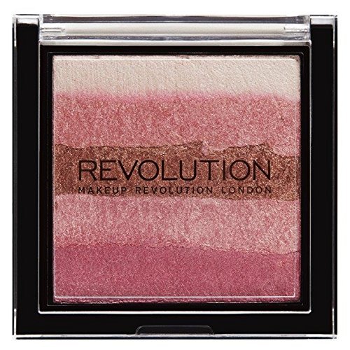 Makeup Revolution Vivid Shimmer Brick Bronzer Highlighter, Pink Kiss