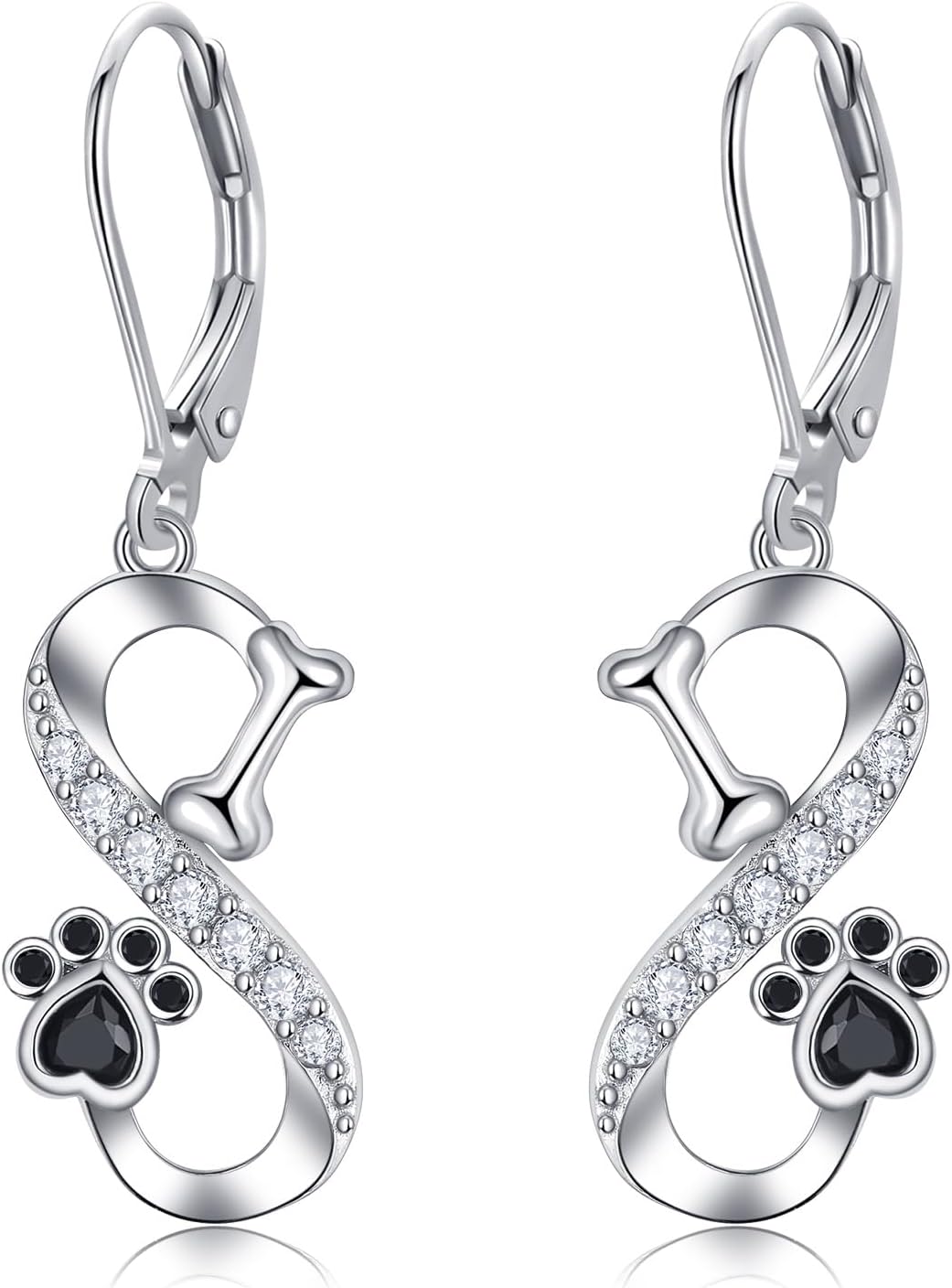 Sunflower/Dasiy/Paw Print/Infinity Earrings 925 Sterling Silver Dangle Earrings for Women