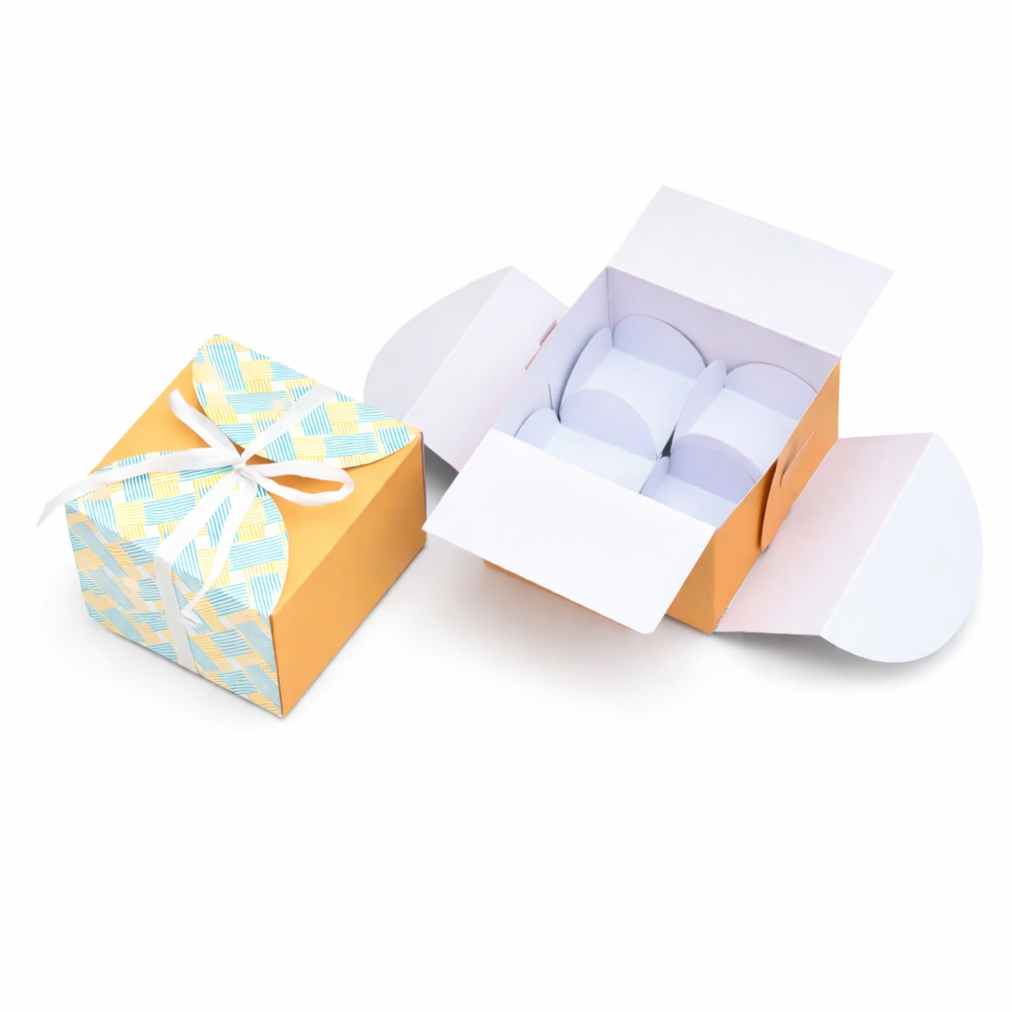 DIGI ART'S Multi Purpose Small Box Candy Box with 4 Cavity | Cute Favour Gift Boxes | Sweet Box | Candy Gift Box | with Satin Ribbon for Wedding | Birthday Party| Pack of 24 PCS-image-5