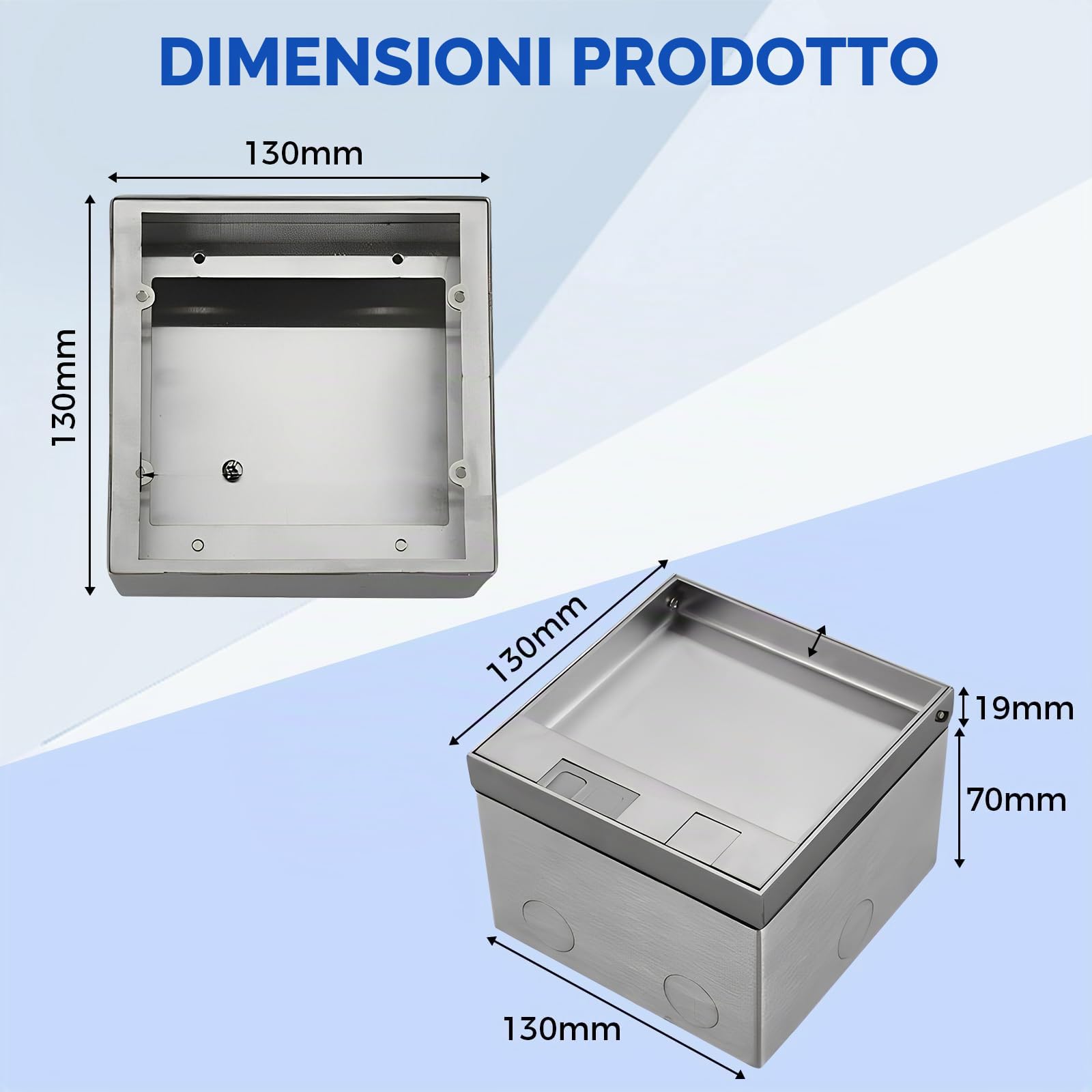Scatola Di Prese Da Pavimento, Set Di Prese Da Pavimento In Acciaio Inox | Da 16 A E 4000 W, Presa Da Incasso Ca 250 V (2 Prese) Per Uffici, Hotel, Scuole