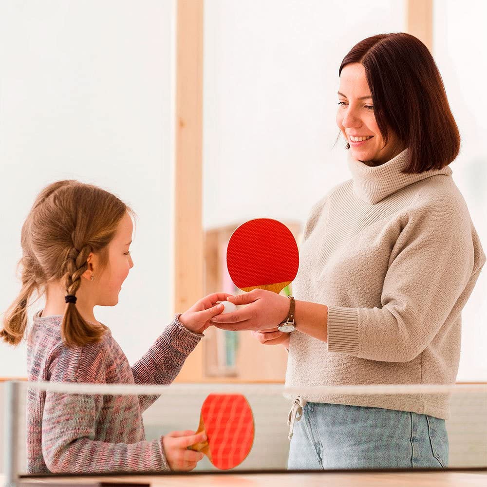 AKTIVE 52488 - Tischtennisnetz, verstellbar, maximale Länge 195 cm, Höhe 14 cm, abnehmbares Netz, Tischtennis-Set, Outdoor-Spiele, Tischtennis-Pong, Red Pinpong