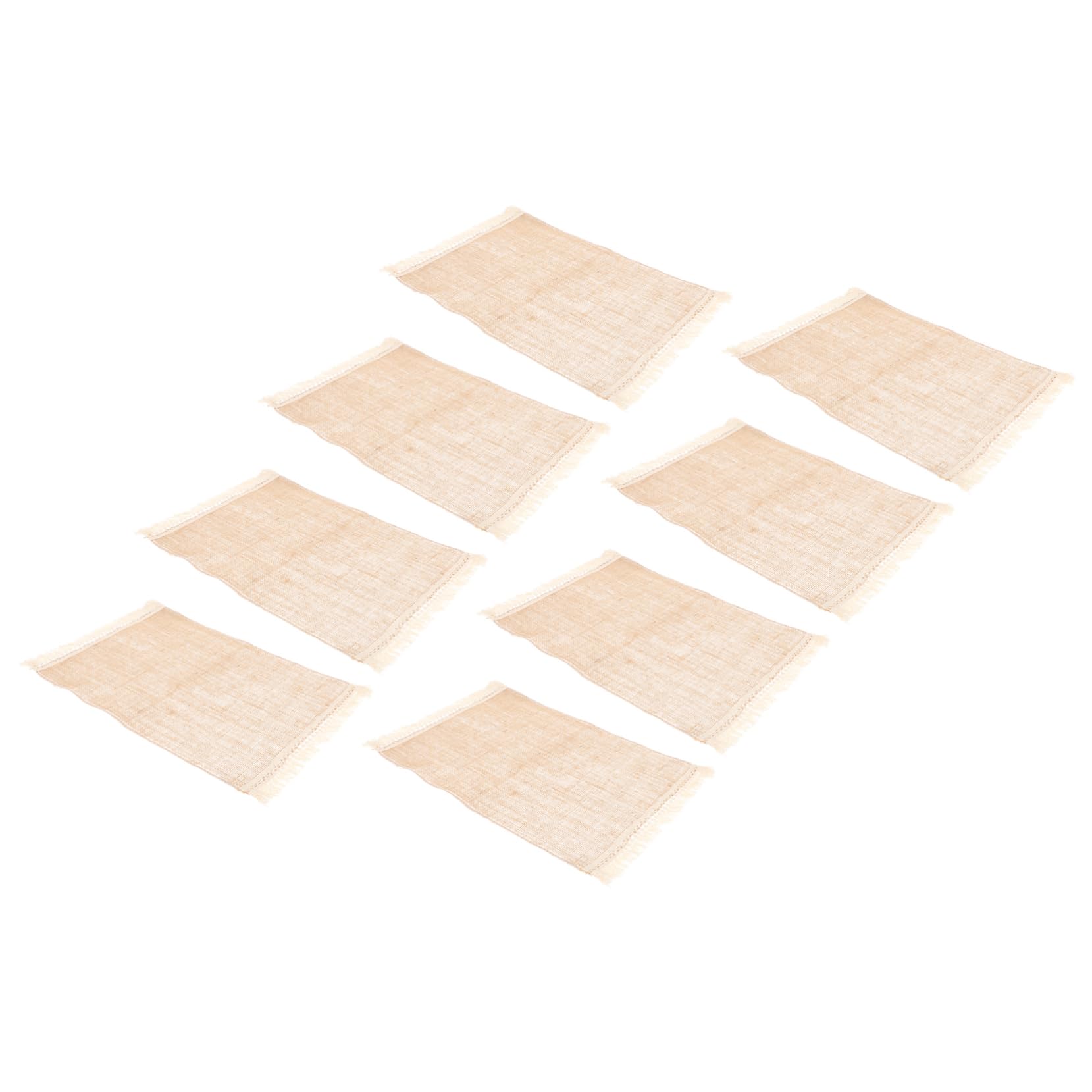 PRETYZOOM Tovagliette Rustiche 8 Pezzi in Cotone e Lino Nappe, Pratiche e Naturali, per Tavola di Casa e Feste di Compleanno
