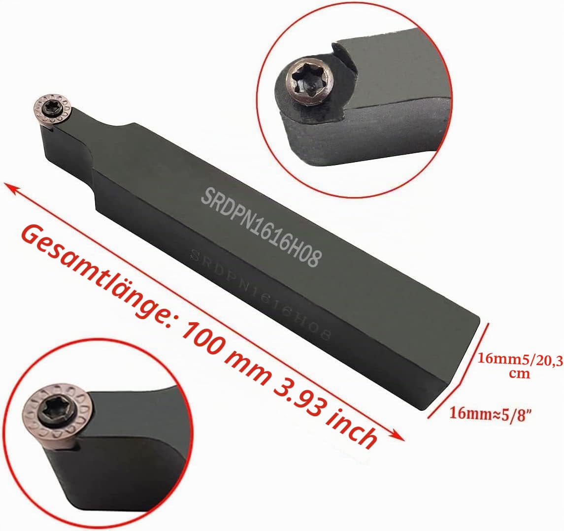10 Stück RPMT08T2MOE Indexierbare Hartmetall-Fräseinsätze, Klingenfräser mit 16 mm SRDPN1616H08, indizierbarer Hartmetall-Fräswerkzeughalter, Metalldrehmaschinen-Schneidwerkzeuge.