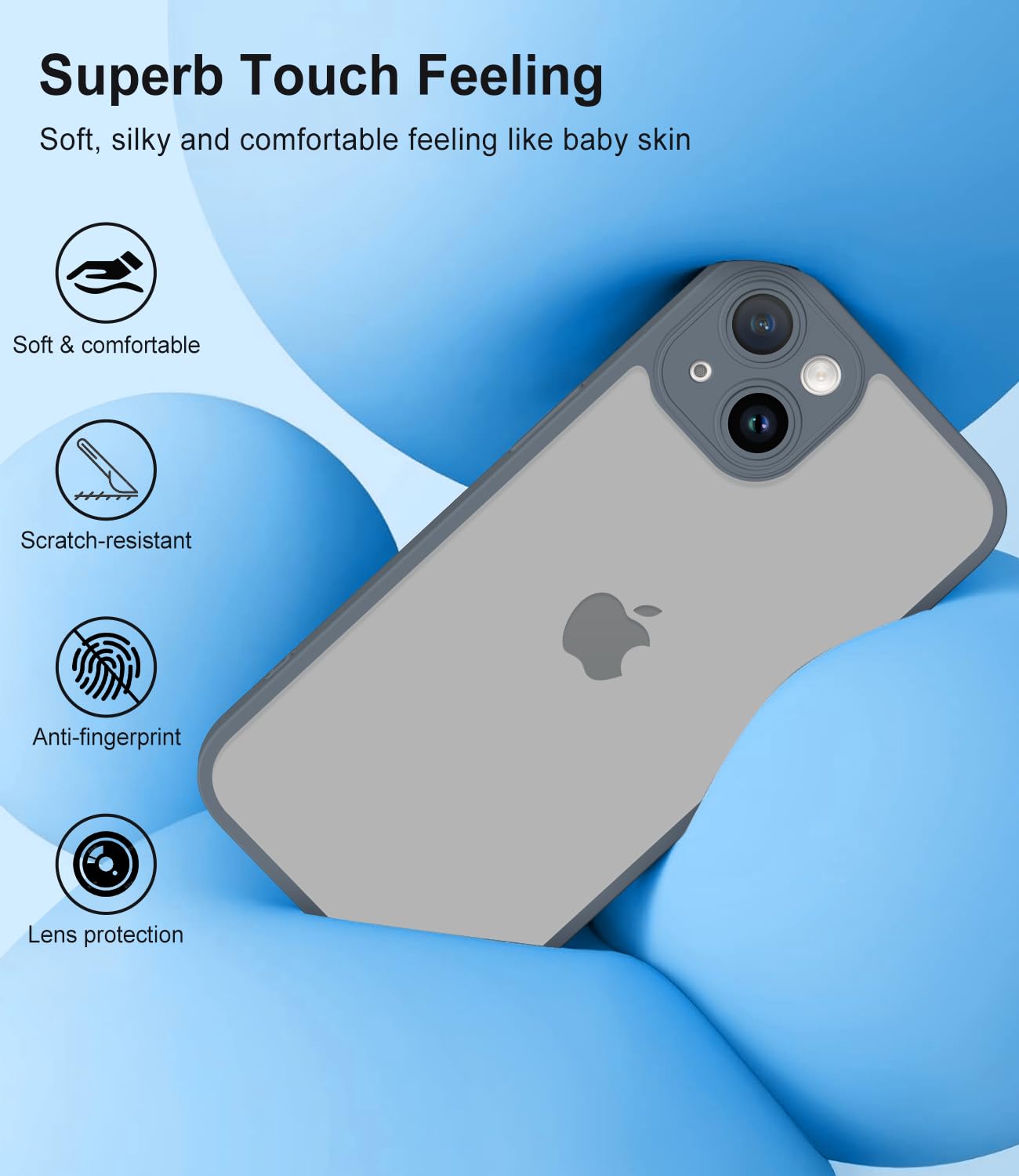 Mootobo for iPhone 14 Case 6.1 inch, Matte Shockproof Bumper Phone Cover - Image 2