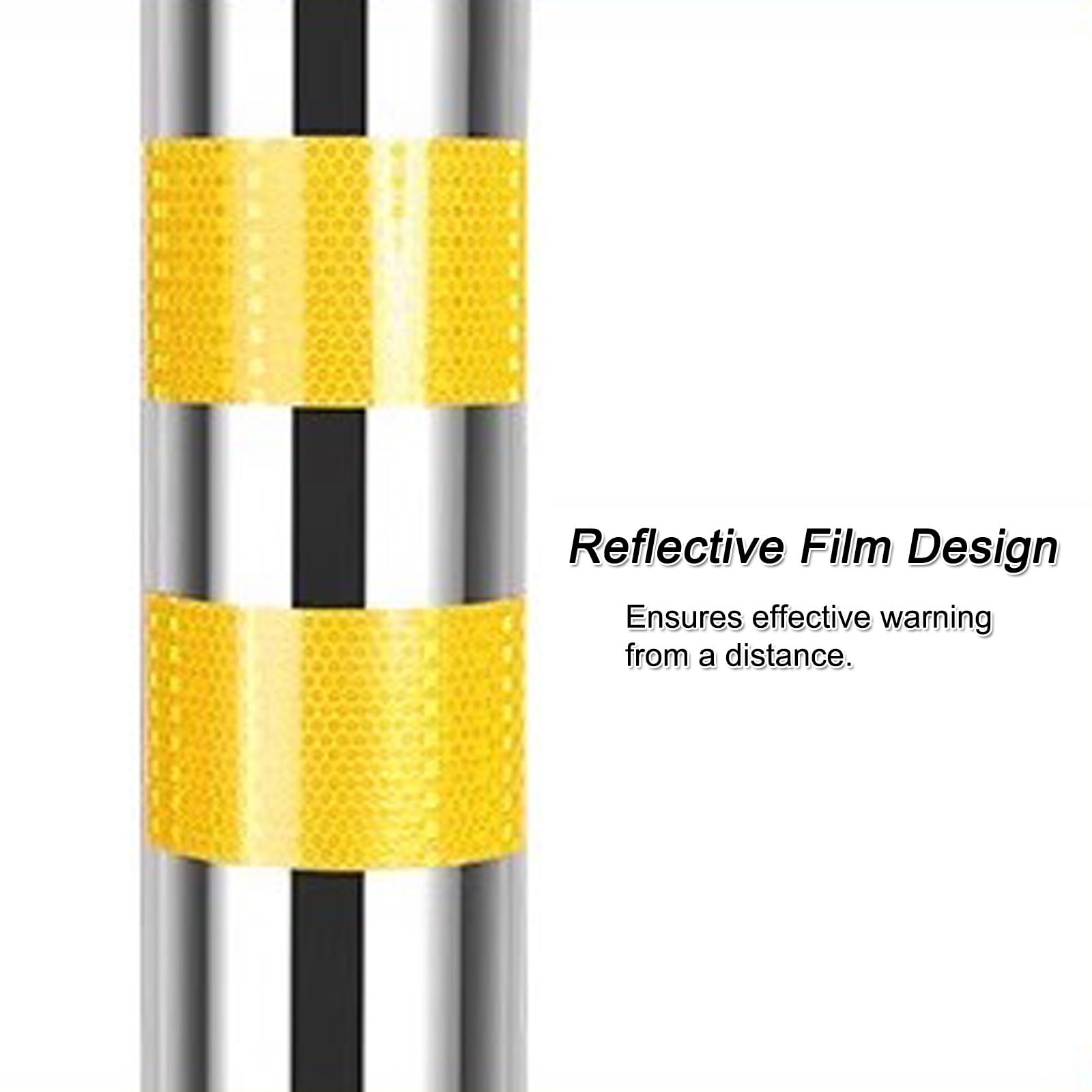 Paletti Delimitazione Rimovibili da 60 Cm, Paletto in Acciaio Inox 304 con Bande Riflettenti, Dissuasore Parcheggio con Bloccaggio per Vialetto, Garage, Controllo del Traffico(17cm/7in)