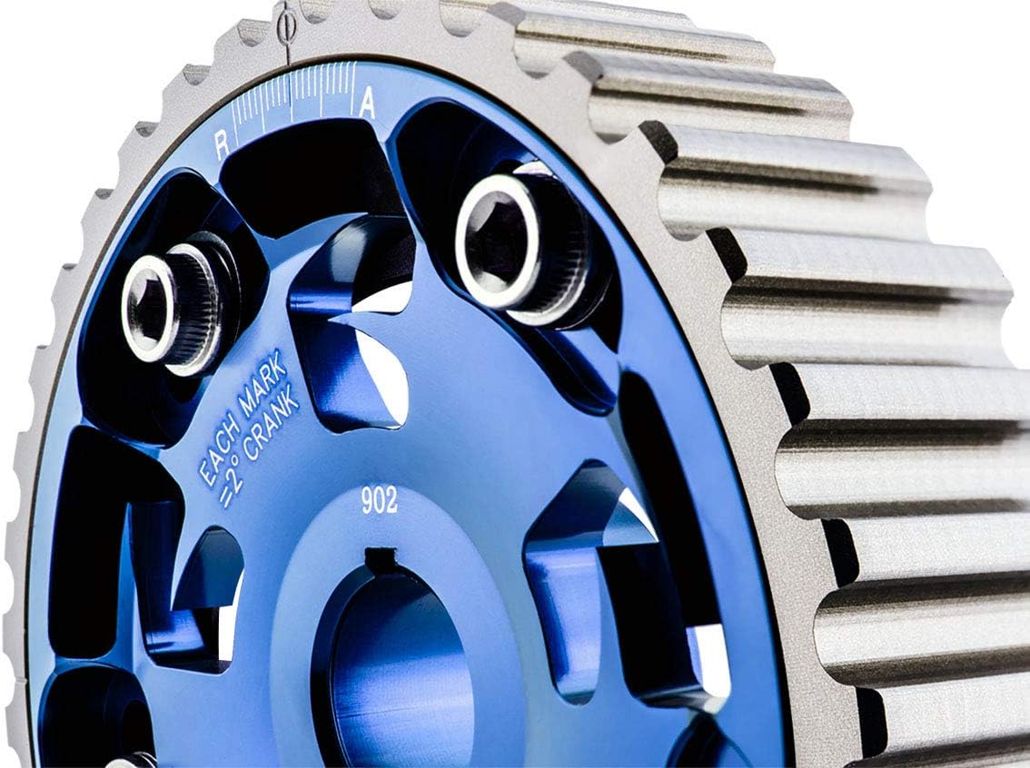 VMS RACING Adjustable Fang CAM GEAR in BLUE Anodized Machined CNC Billet Aluminum Compatible with Honda Civic D15 D16 1.5L 1.6L SOHC 96-00 1996-2000