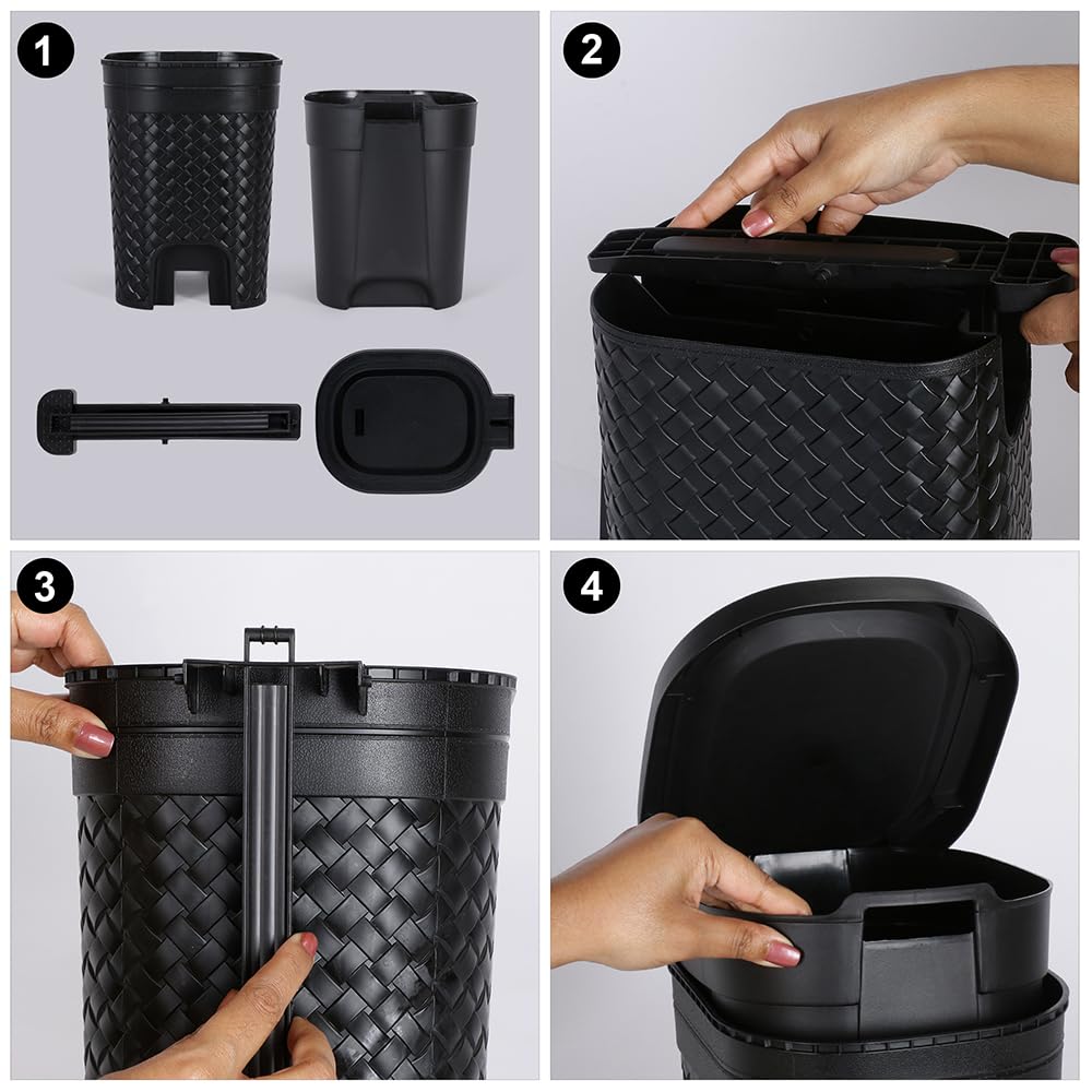 KOLORR Stitch 15L Pedal Bin - Black -5