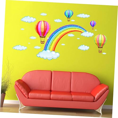 Miniatura 4 de Toyvian Adhesivo decorativo para ventana, diseño de nubes, calcomanías de pared, globo de aire caliente, para habitación de bebé, niña, papel tapiz