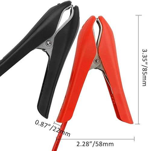 Miniatura 4 de WMYCONGCONG 2 clips de cocodrilo de batería SAE 14AWG 3.28 pies, clips de cocodrilo de 12 V con cables para piezas de rociador, bomba rociadora,