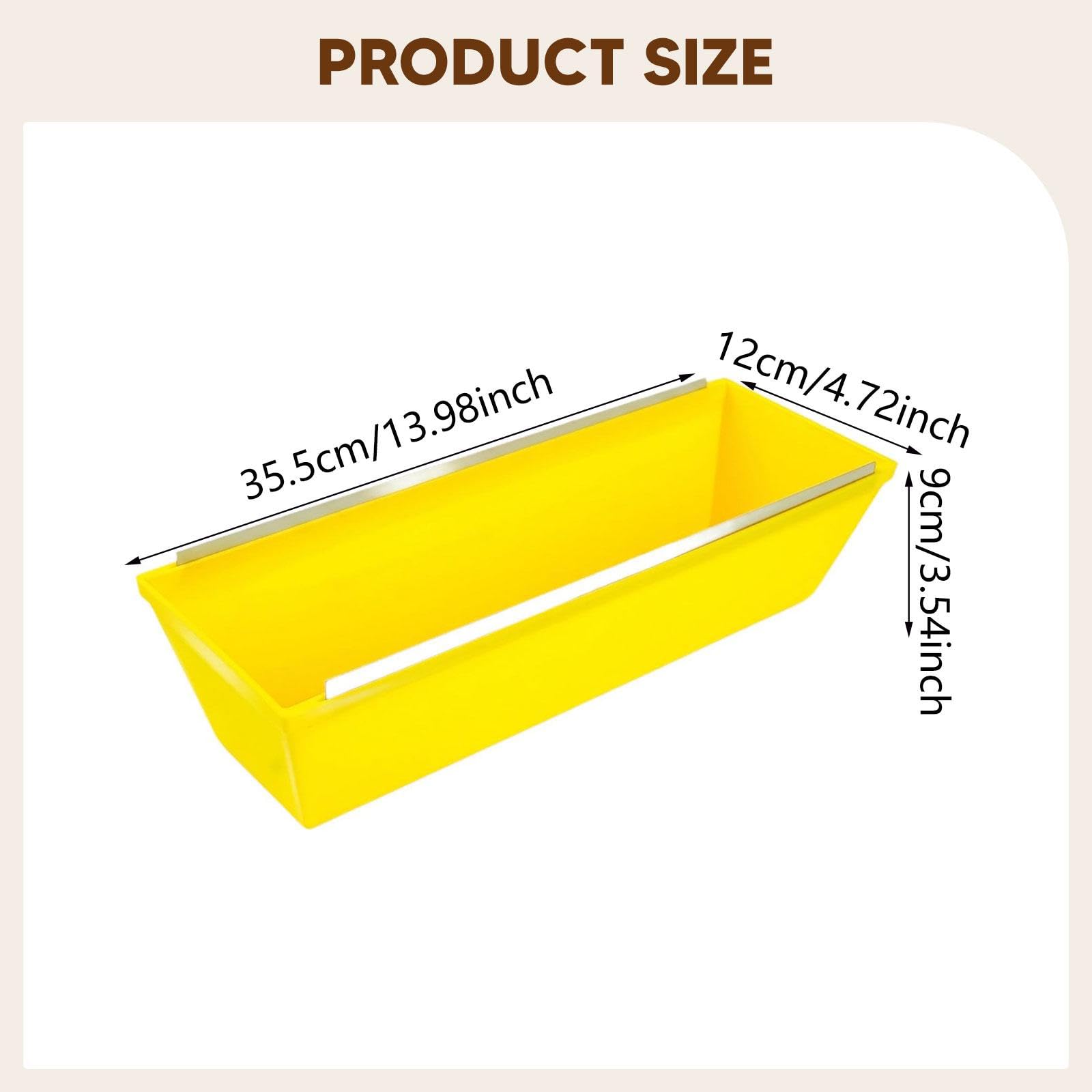 Fenteer Bac à enduit de 35,5 cm (14 pouces) - Grande capacité - Nettoyage facile - Haute résistance - Bac à peinture pour cloisons sèches, Jaune