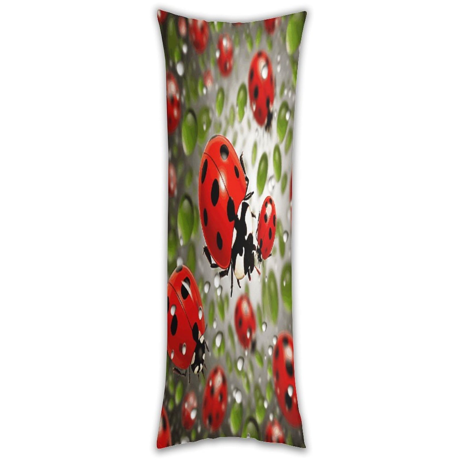Ladybug Long Pillow Case with Zipper Ultra Soft Microfiber Long Pillow Cover Breathable Body Pillow Protector Soft Wrinkle Pillowcase for Bed Sofa Bedroom 53 X 19 in
