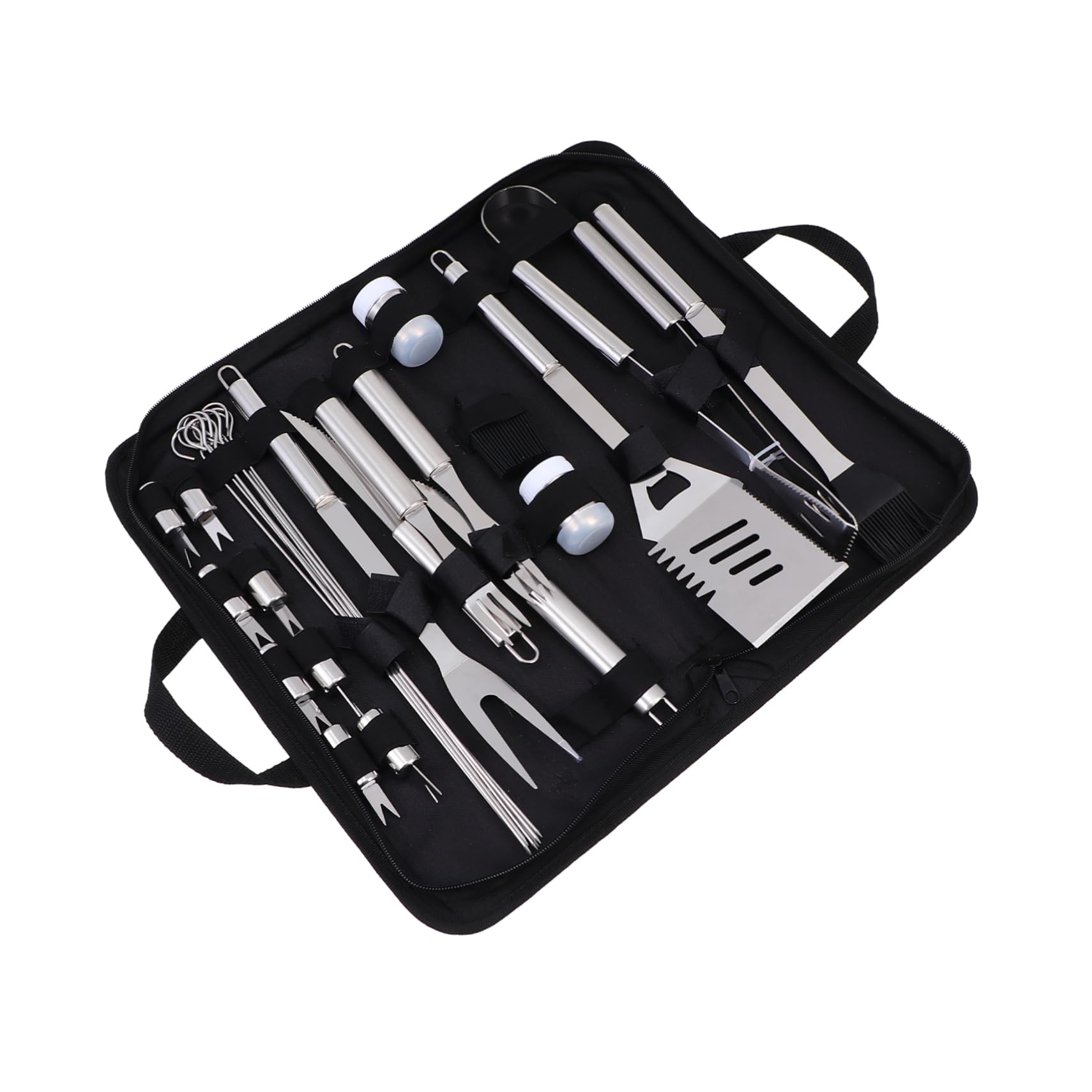 Milisten Attrezzi Per Barbecue in Acciaio Inox Kit Per Grigliate All Aperto Utensili Barbecue Per Uso Domestico e Campeggio Nero