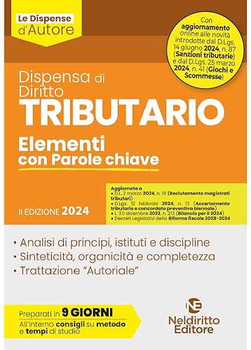 Dispensa di diritto tributario. Elementi con parole chiave