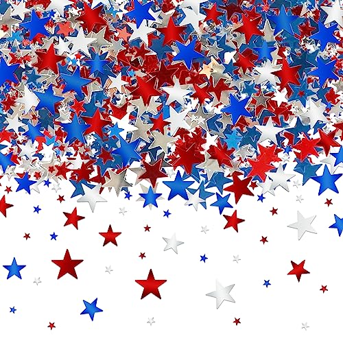 Image of KatchOn 4th of July Star Confetti - 15g Pack | 4th of July Decorations | Red White Blue Confetti for Patriotic Decor, 4th of July confetti | Patriotic Decorations | Memorial Day Decorations