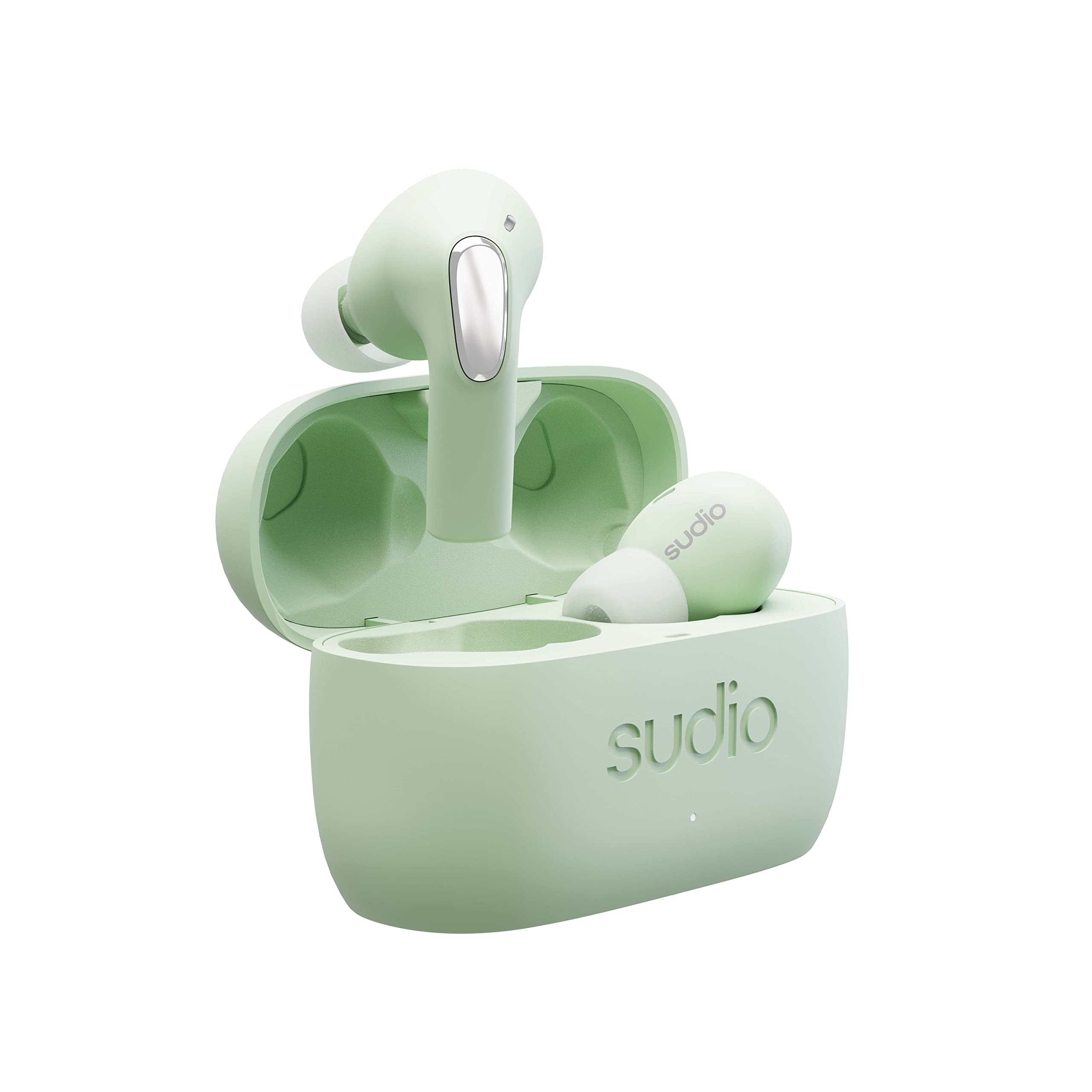 [送料無料]SUDIO E2 ワイヤレスイヤホン ライトグリーン Sudio E2 Wireless Earbuds with Bluetooth 5.2, Hybrid ANC, Vivid