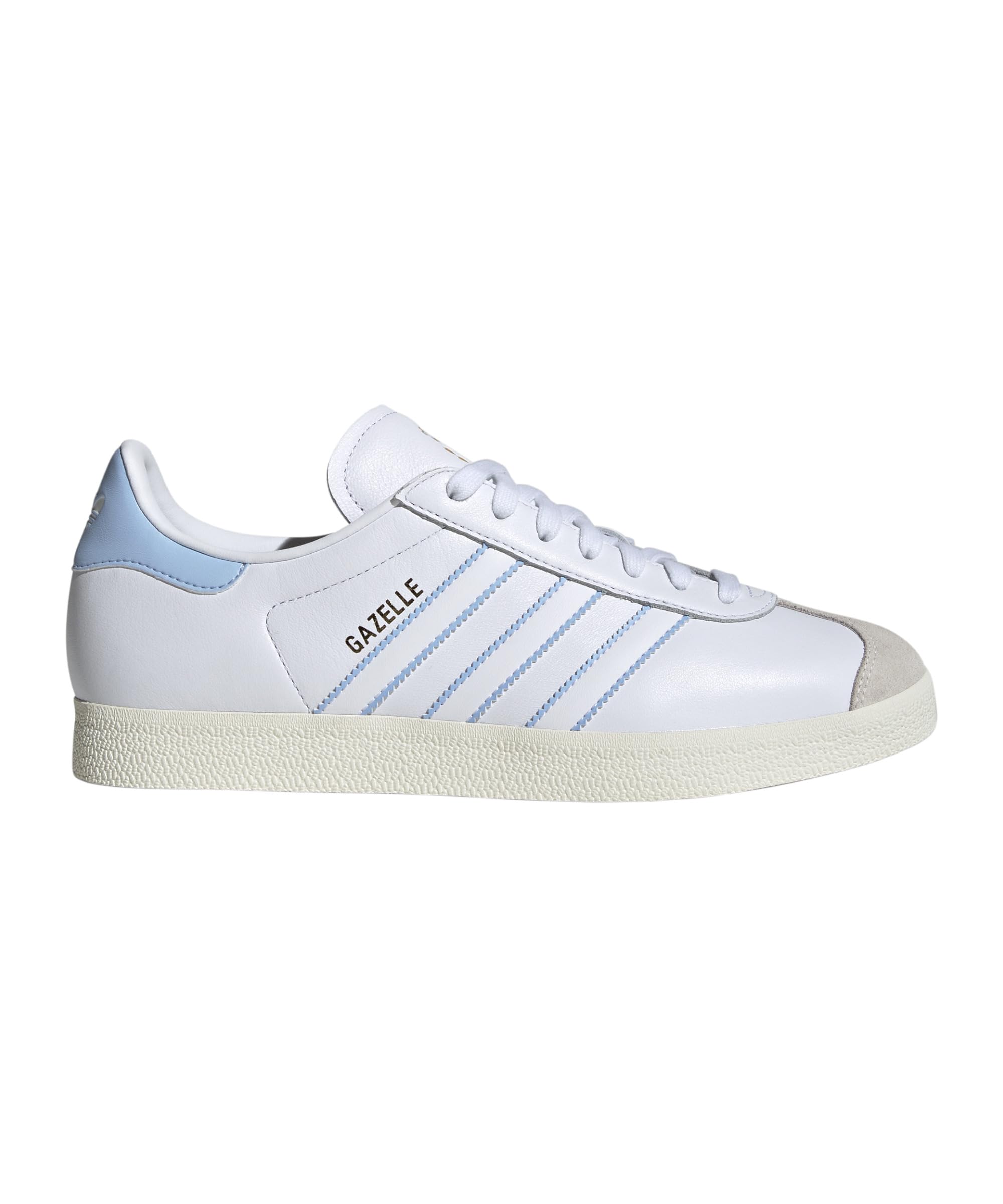 adidas Gazelle National Team Retro Shoe, Cloud White/Glow Blue/Off White, Size 9.5